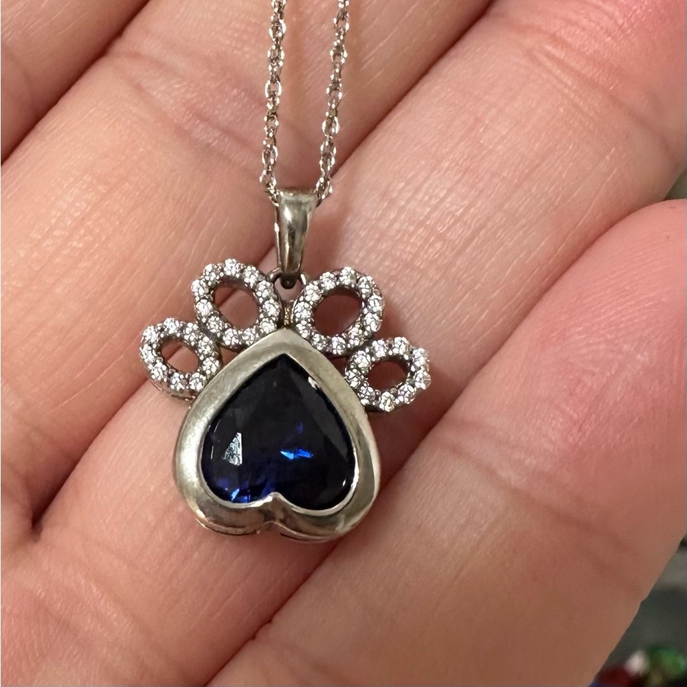 Elegant Blue Heart Pendant Necklace